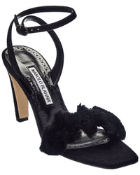 Manolo Blahnik Hiebi 90 Suede Sandal