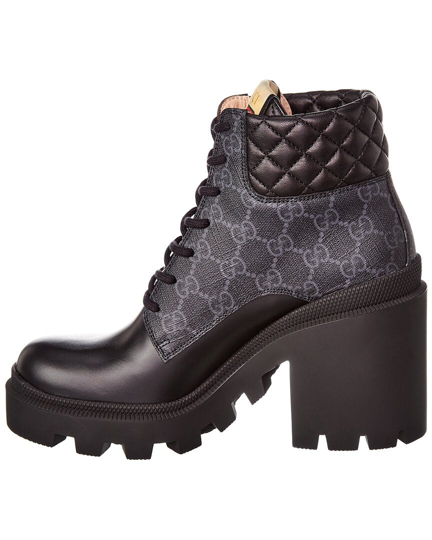 Gucci Gg Supreme Canvas & Leather Bootie