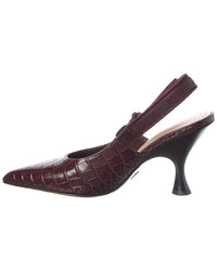 Dior J'adior Croc-Embossed Leather Slingback Pump