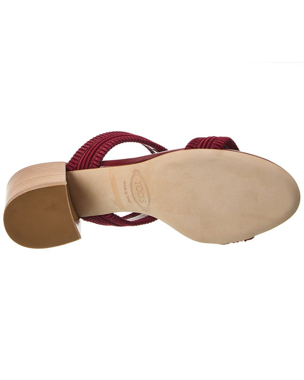 Tod's Double T Strap Suede Sandals