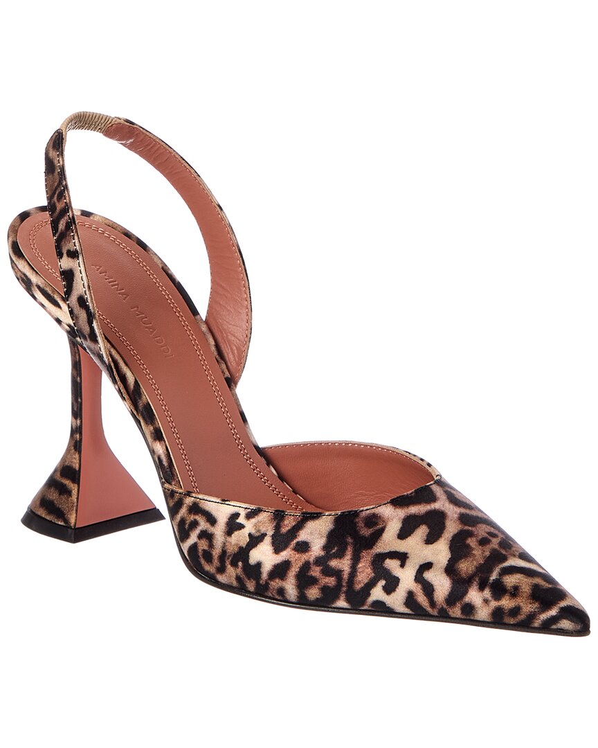 AMINA MUADDI Amina Muaddi Holli Satin Slingback Pump