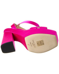 Jimmy Choo Jimmy Choo Gaia 140 Satin Platform Sandal, 36, Pink