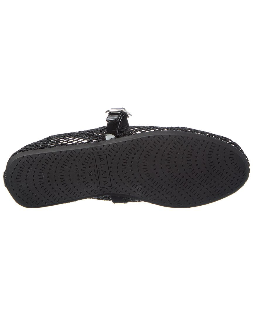 Alaïa Fishnet & Patent Ballet Flat