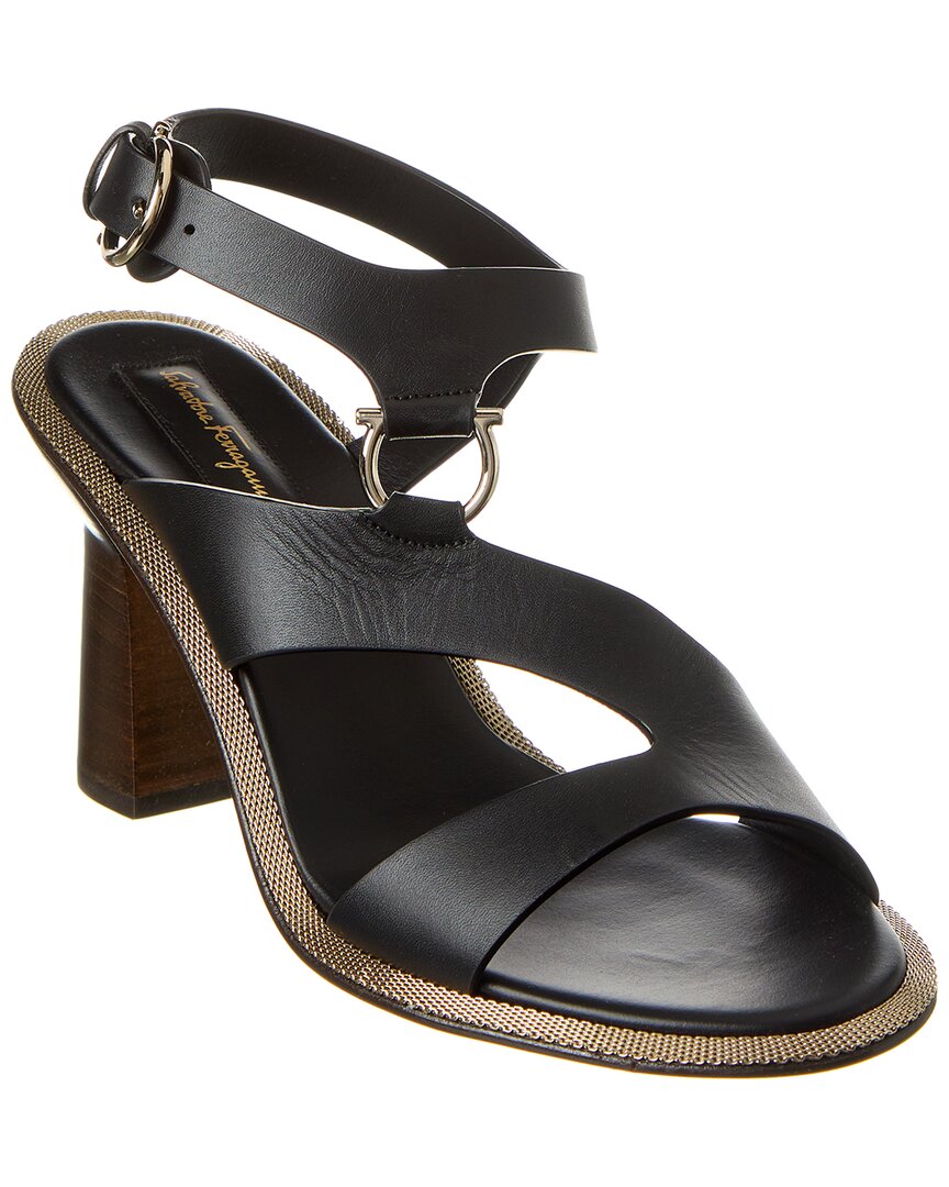 Ferragamo Mapi Leather Sandal Black 6