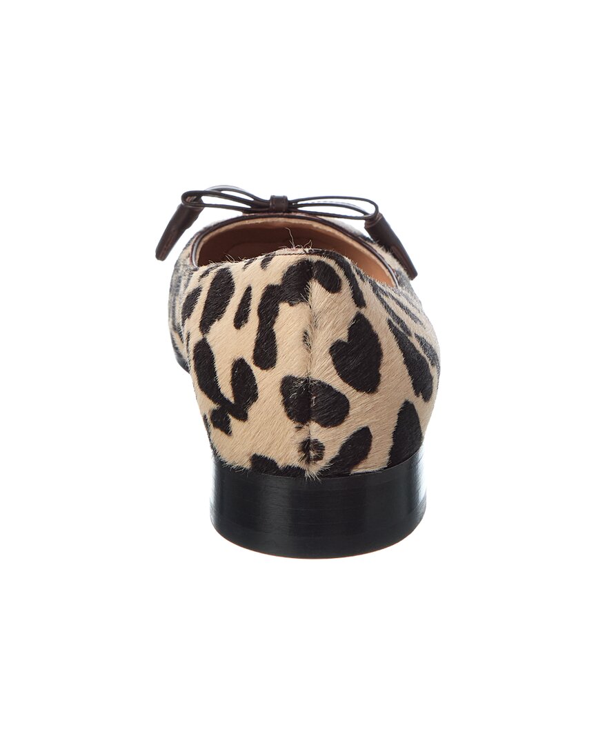 Valentino Vlogo 25 Valet Du Roi Leather & Haircalf Ballerina Flat