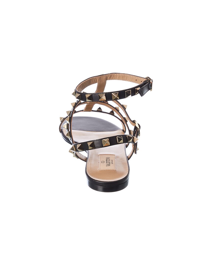 Valentino Rockstud Caged Leather Ankle Strap Sandal