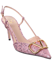 Valentino Vlogo 80 Leather Slingback Pump