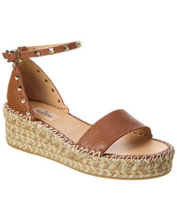 Valentino Rockstud 55 Grainy Leather Platform Sandal