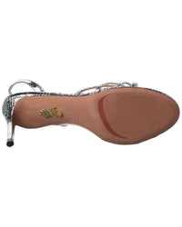 Aquazzura Talk To Me 75 Snake-Embossed Leather Slingback Sandal