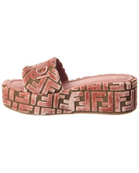 Fendi Sunshine Velvet Platform Sandal