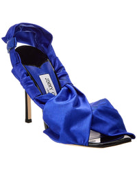 Jimmy Choo Neoma 110 Jersey & Patent Sandal Blue
