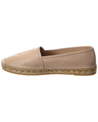 Saint Laurent Monogram Leather Espadrille, 36, Brown