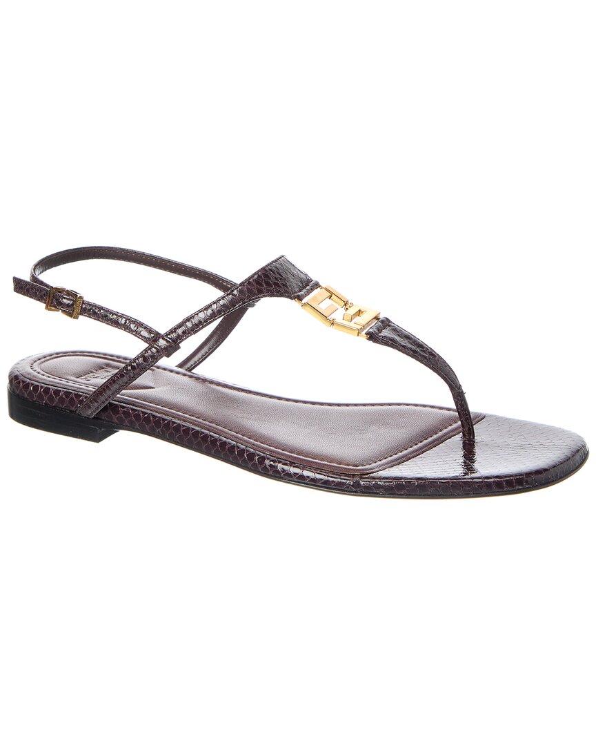 Fendi Ffold Snakeskin Sandal