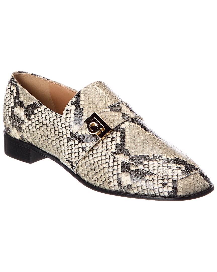 Ferragamo Mavra Snake-Embossed Leather Loafer