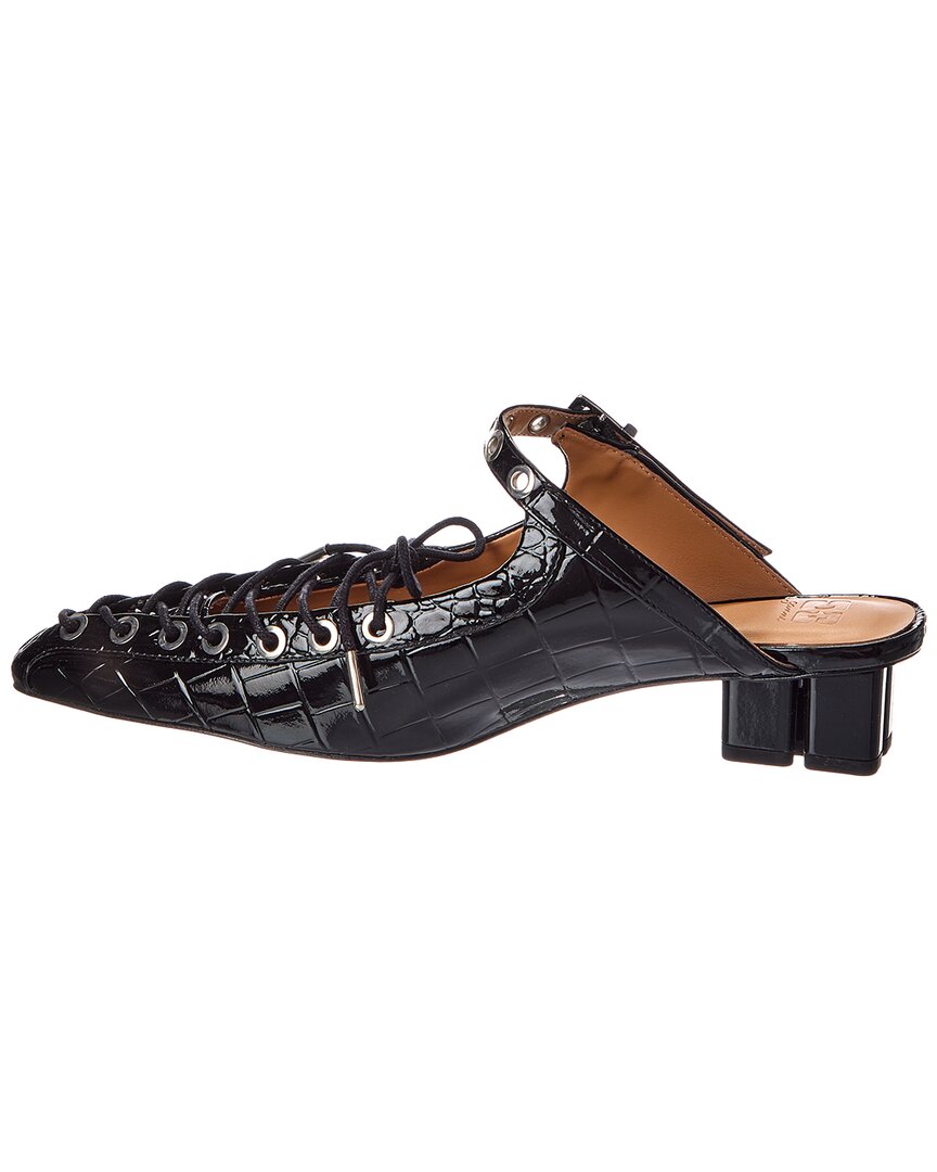Ganni Croc-Embossed Patent Mule