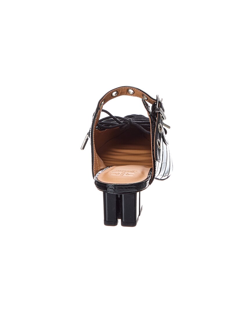 Ganni Croc-Embossed Patent Mule