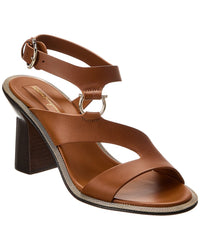 Ferragamo Mapi Leather Sandal Brown Multi 6