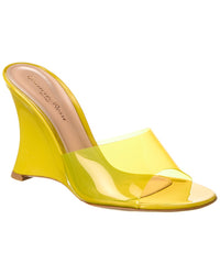 Gianvito Rossi Futura 95 Vinyl & Patent Wedge Sandal Yellow