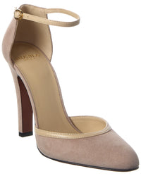 Valentino Vlogo Signature 105 Suede & Leather Pump