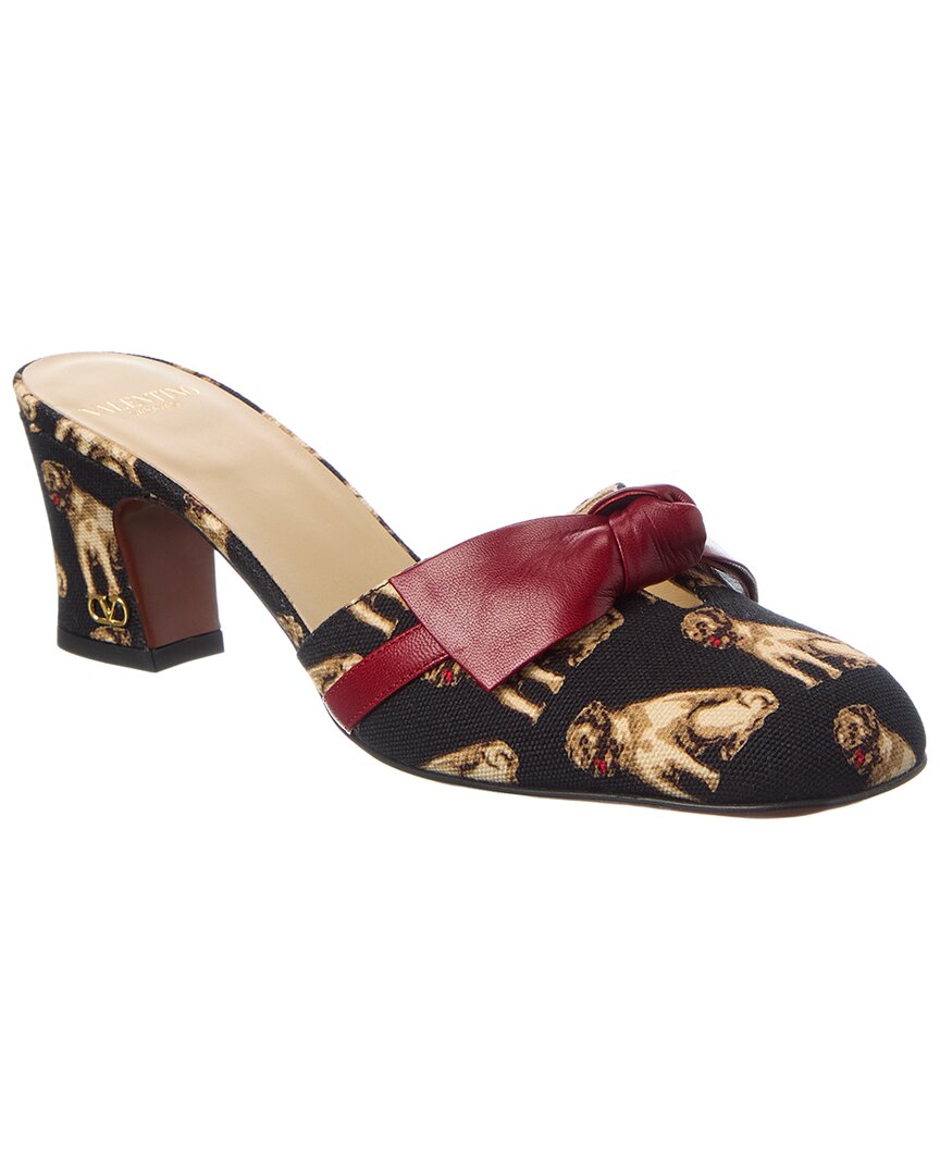 Valentino 60 Canvas & Leather Mule