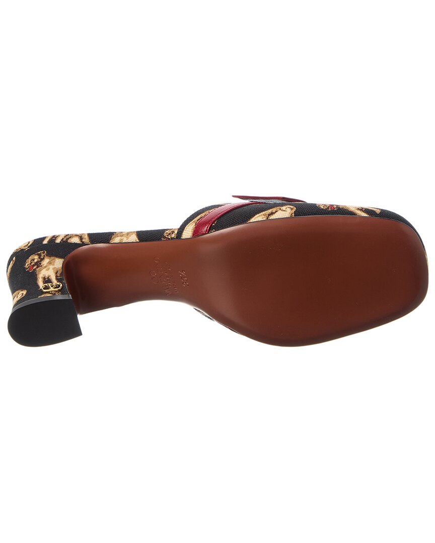 Valentino 60 Canvas & Leather Mule