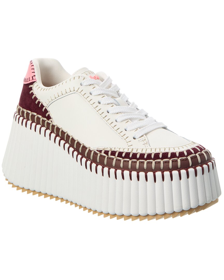 Chloé Chloé Nama Leather & Suede Wedge Sneaker