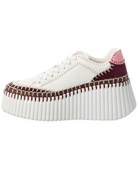 Chloé Chloé Nama Leather & Suede Wedge Sneaker