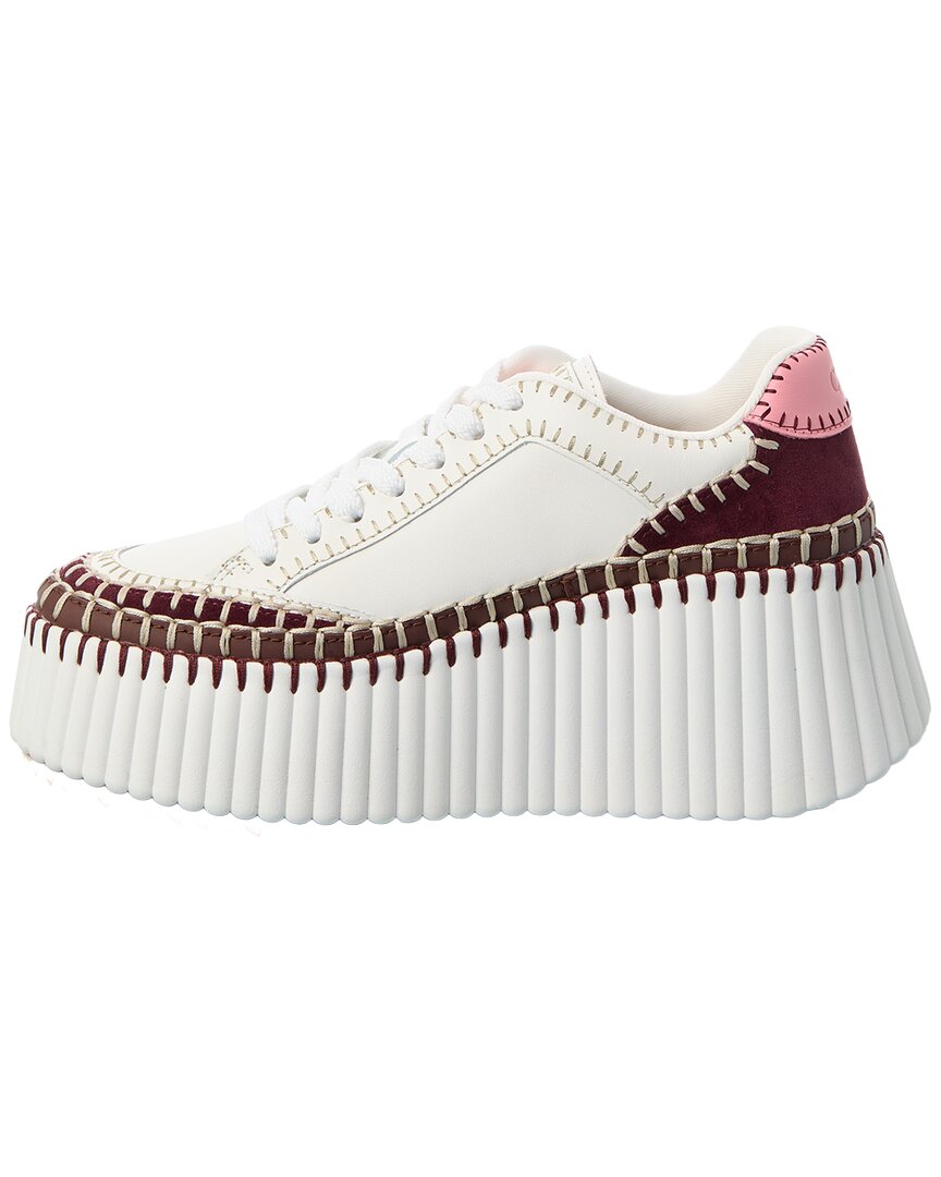 Chloé Chloé Nama Leather & Suede Wedge Sneaker