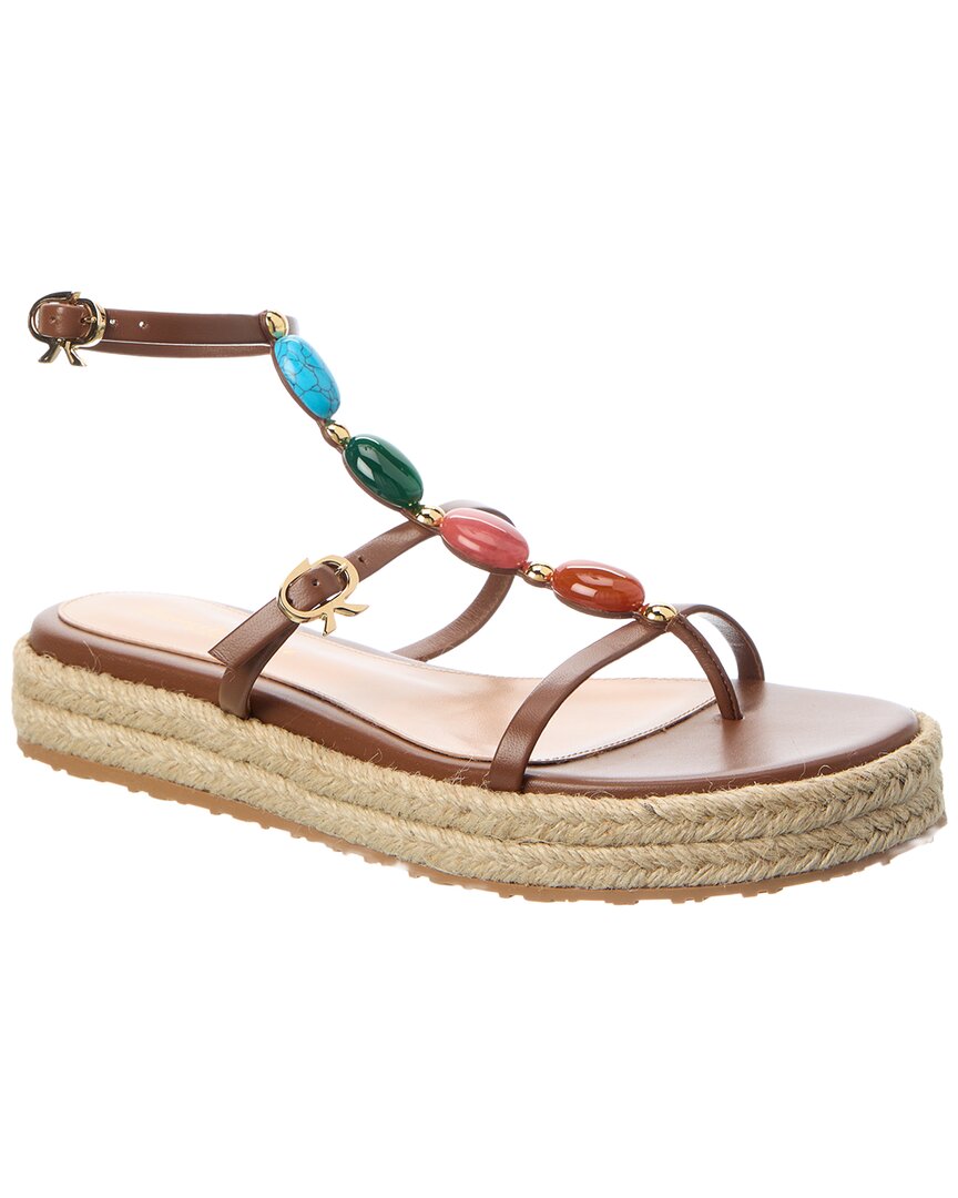 Gianvito Rossi Shanti Beach Leather Platform Sandal