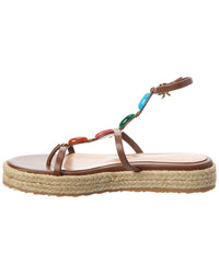 Gianvito Rossi Shanti Beach Leather Platform Sandal