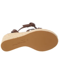 Gianvito Rossi Lianne Beach 70 Leather Wedge Sandal