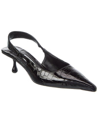 Jimmy Choo Amel 50 Croc-Embossed Leather Slingback Pump