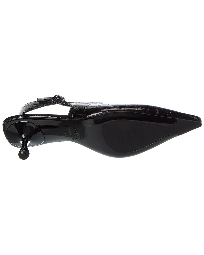 Jimmy Choo Amel 50 Croc-Embossed Leather Slingback Pump