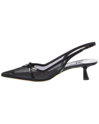 Jimmy Choo Amita 45 Glitter Mesh & Patent Slingback Pump