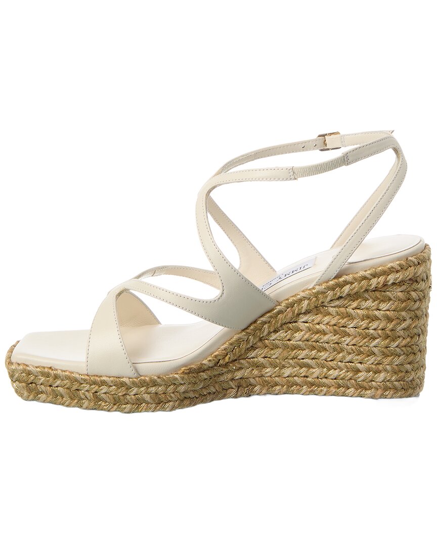 Jimmy Choo Ayla 85 Leather Wedge Sandal