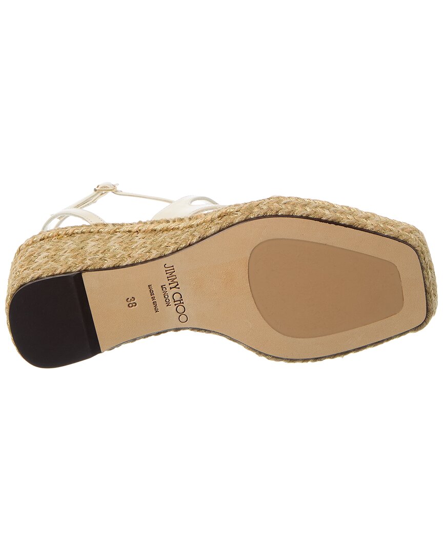 Jimmy Choo Ayla 85 Leather Wedge Sandal