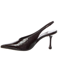 Jimmy Choo Isa 80 Croc-Embossed Leather Slingback Pump