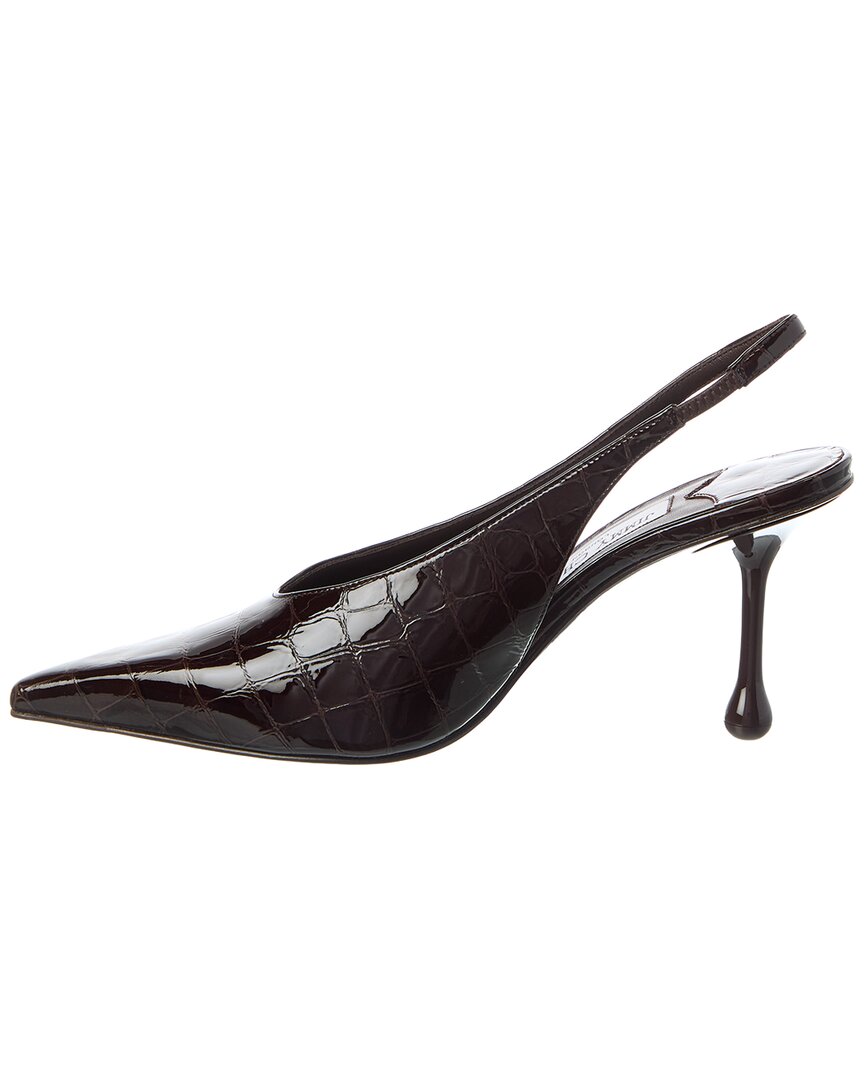 Jimmy Choo Isa 80 Croc-Embossed Leather Slingback Pump