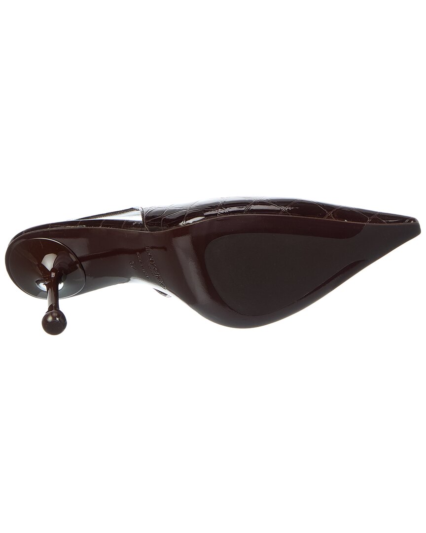 Jimmy Choo Isa 80 Croc-Embossed Leather Slingback Pump