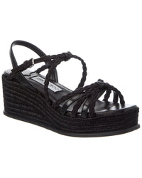 Jimmy Choo Nyra 60 Suede & Leather Wedge Sandal