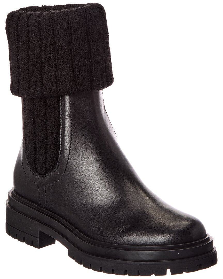 Gianvito Rossi Gianvito Rossi Tenney 20 Knit & Leather Boot