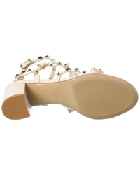 Valentino Rockstud Caged 60 Leather Ankle Strap Sandal