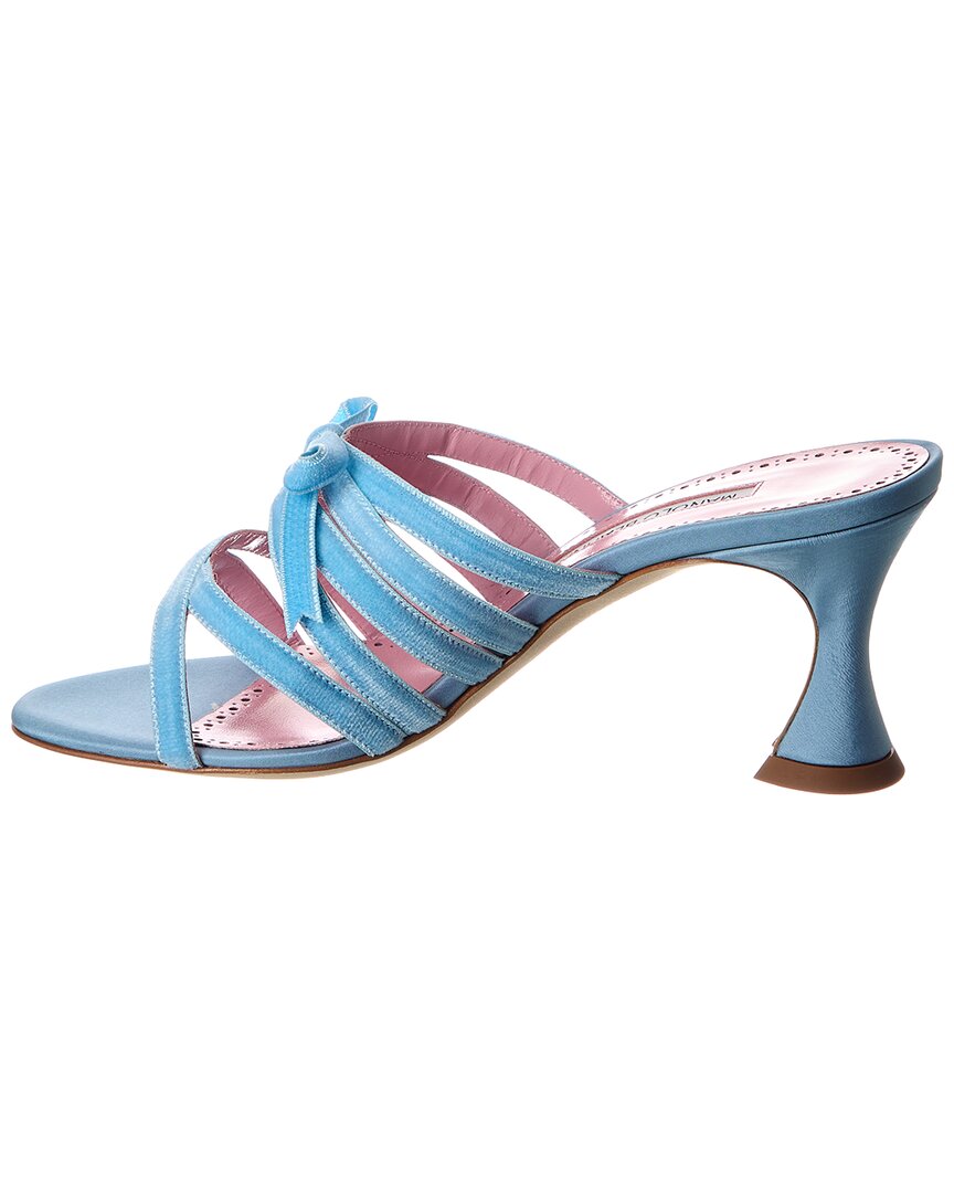 Manolo Blahnik Clementel 80 Velvet Sandal – Bluefly