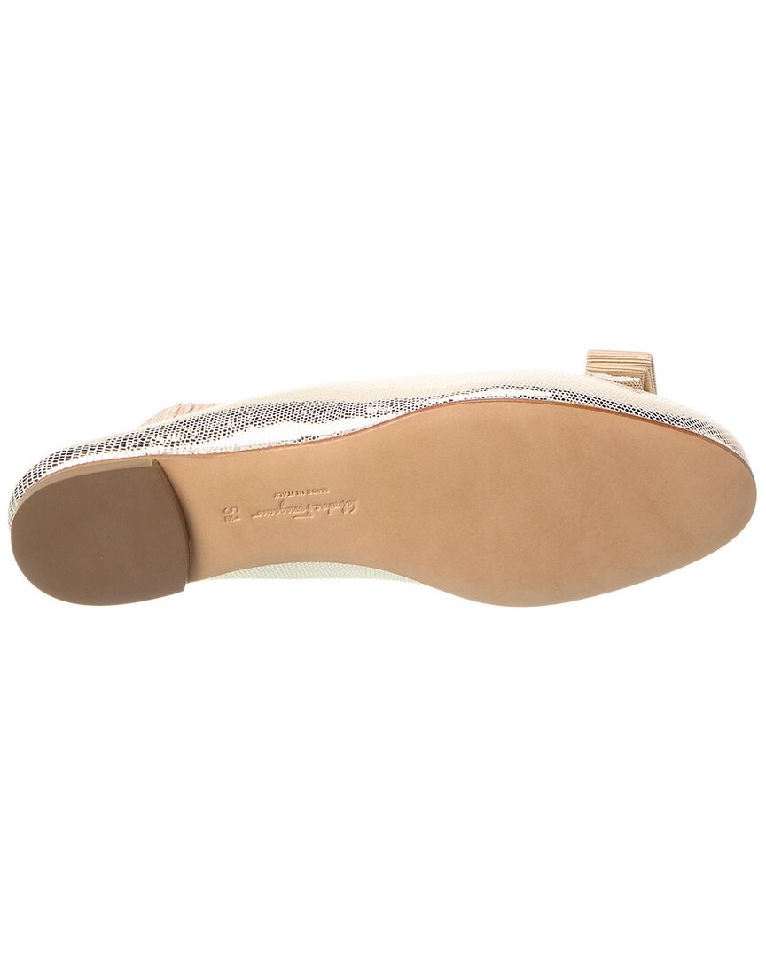 Ferragamo Varina Leather Ballet Flat