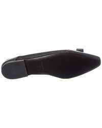 Ferragamo Vara Bow Leather & Canvas Ballet Flat
