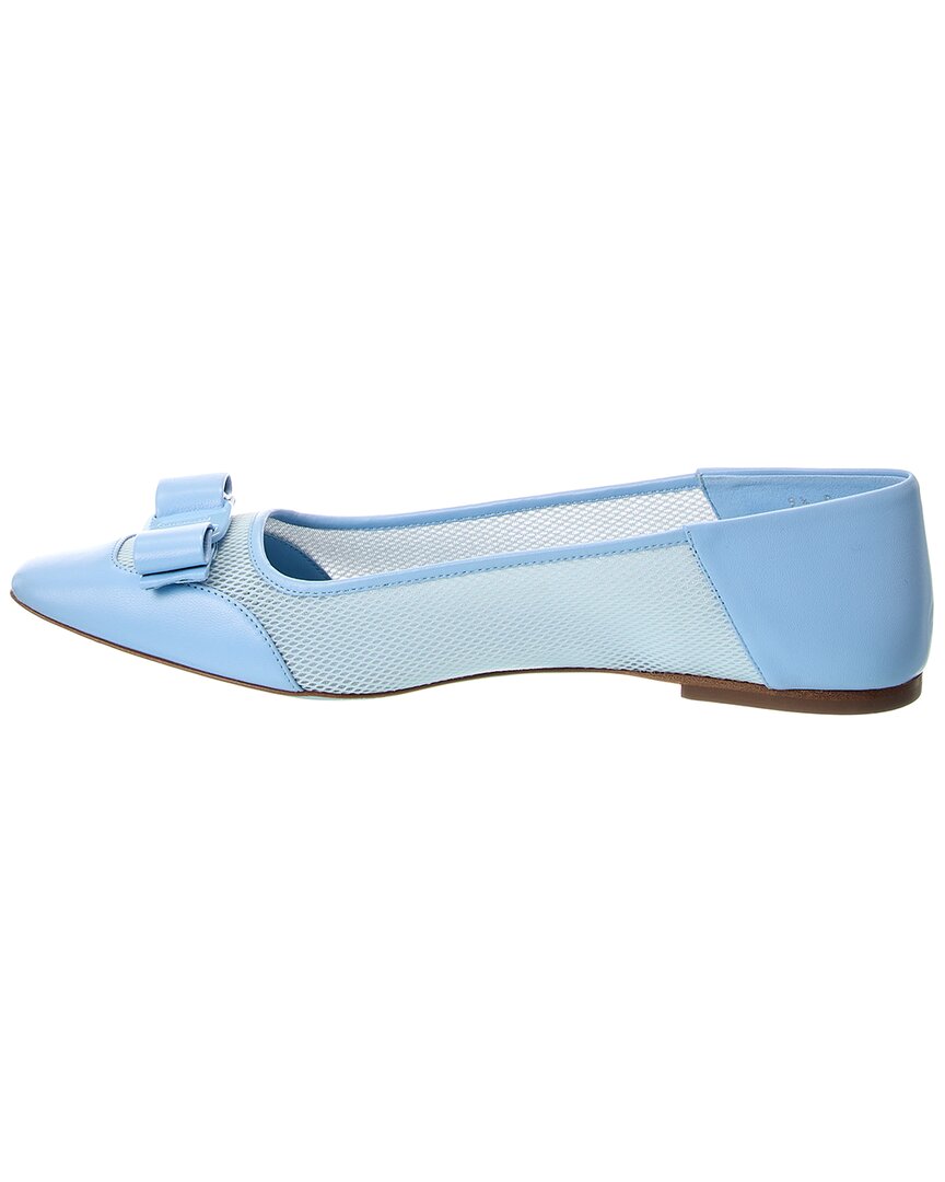 Ferragamo Mesh & Leather Flat