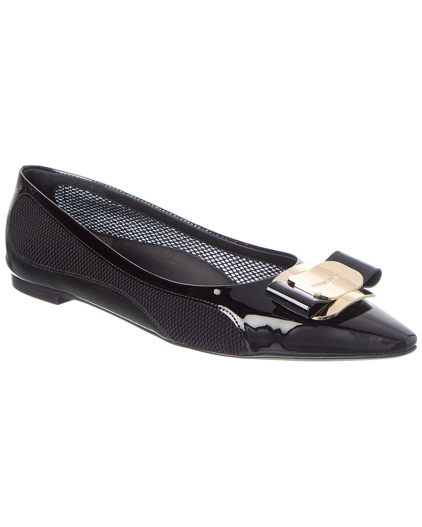 Ferragamo Zea Bow Leather Ballet Flat