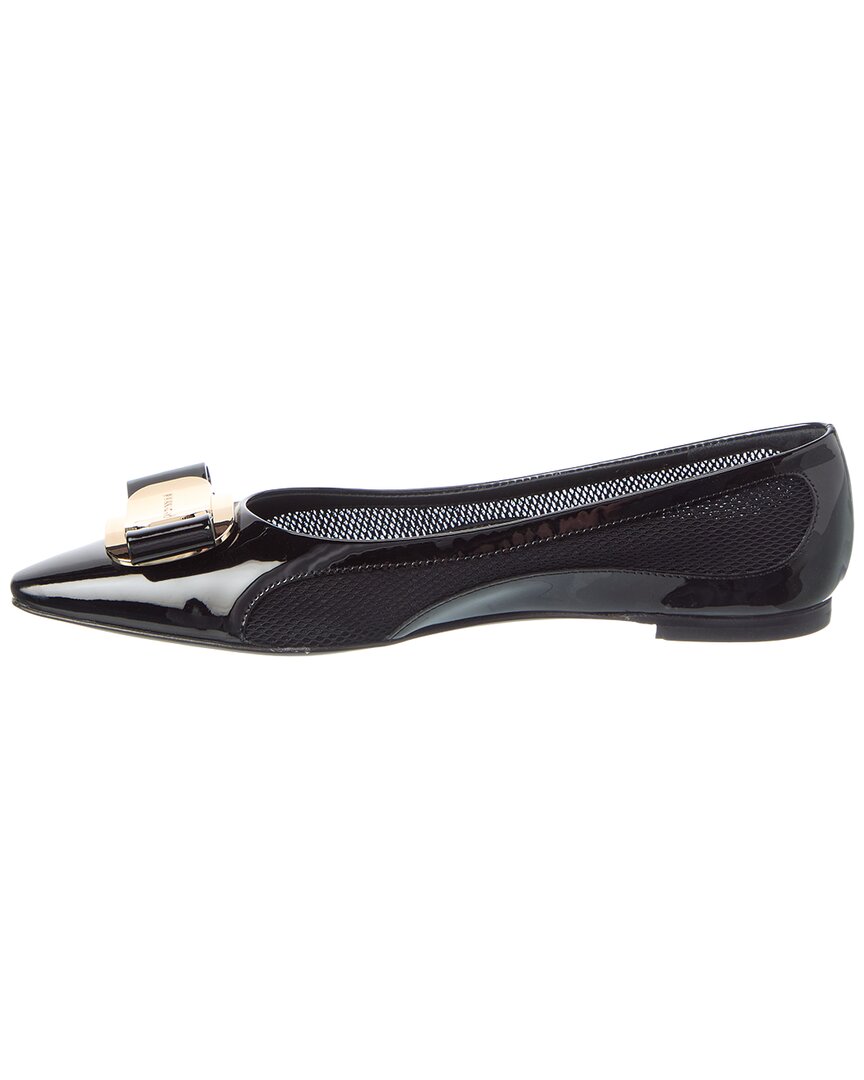 Ferragamo Zea Bow Leather Ballet Flat