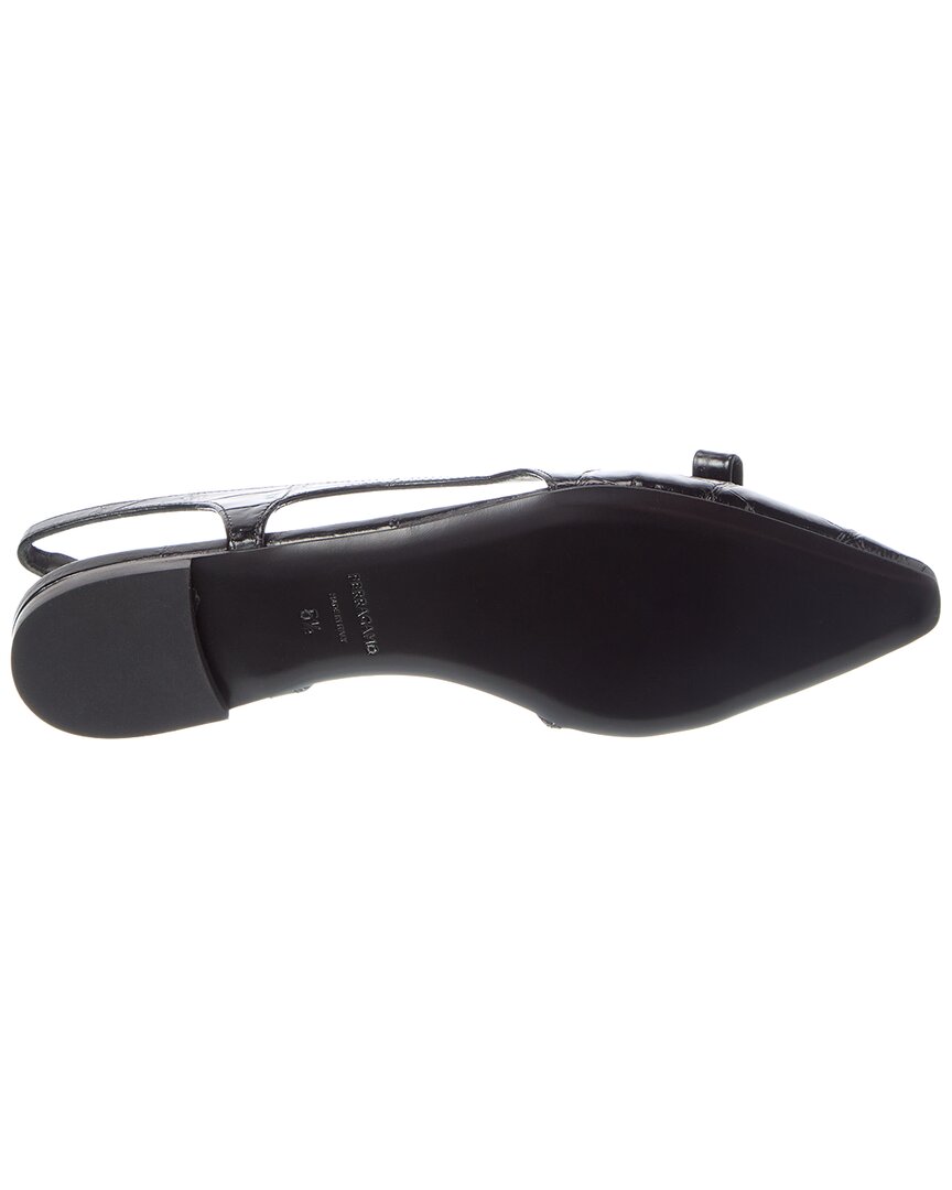 Ferragamo Logo Leather Ballet Flat