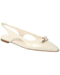 Ferragamo Mini Bow Leather Ballet Flat